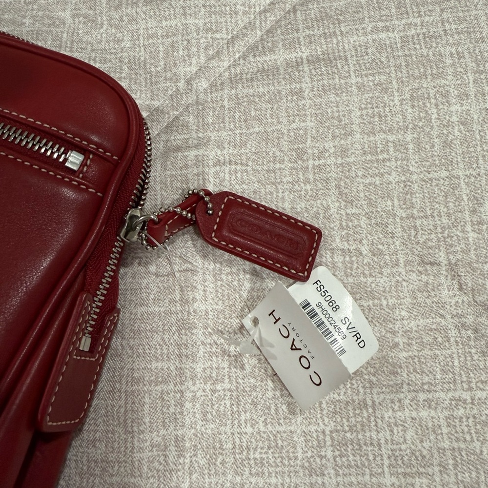 Coach Red Leather Toiletry Bag - Picture 5 of 5